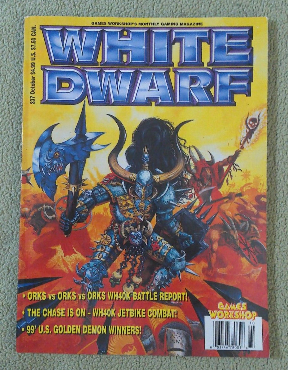 🎇 Warhammer WHITE DWARF Magazine Issue 237, October 1999, Old World + 40K 👌