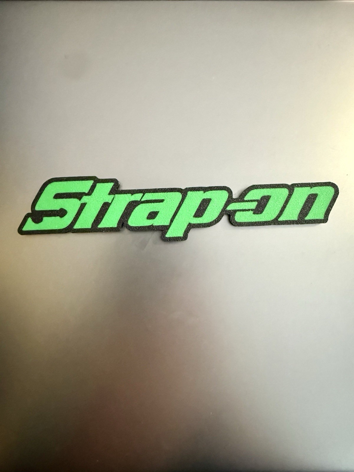 Strap On Novelty Snap on Tool Box Badge Magnet 6.5” X 1.5” Made In The USA