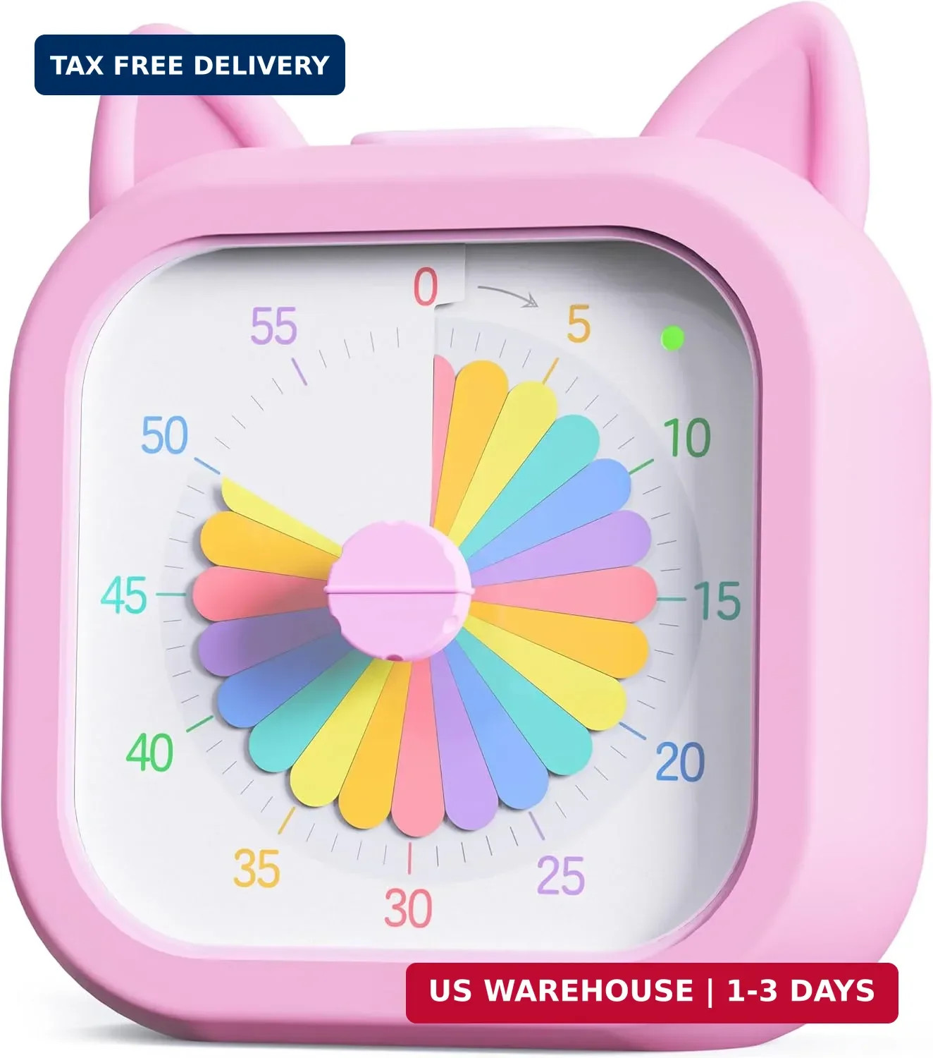Visual Timer for Kids, 60 Minute Countdown Timer with Silent Operation, Cute Pom