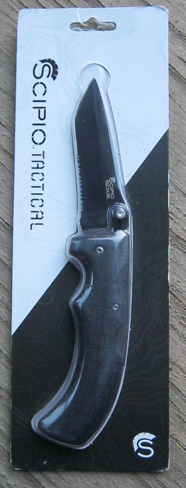 SCIPIO TACTICAL FOLDING 3.5" BLADE, STAINLESS STEEL BLADE, SEMI-SERRATED, YK2191