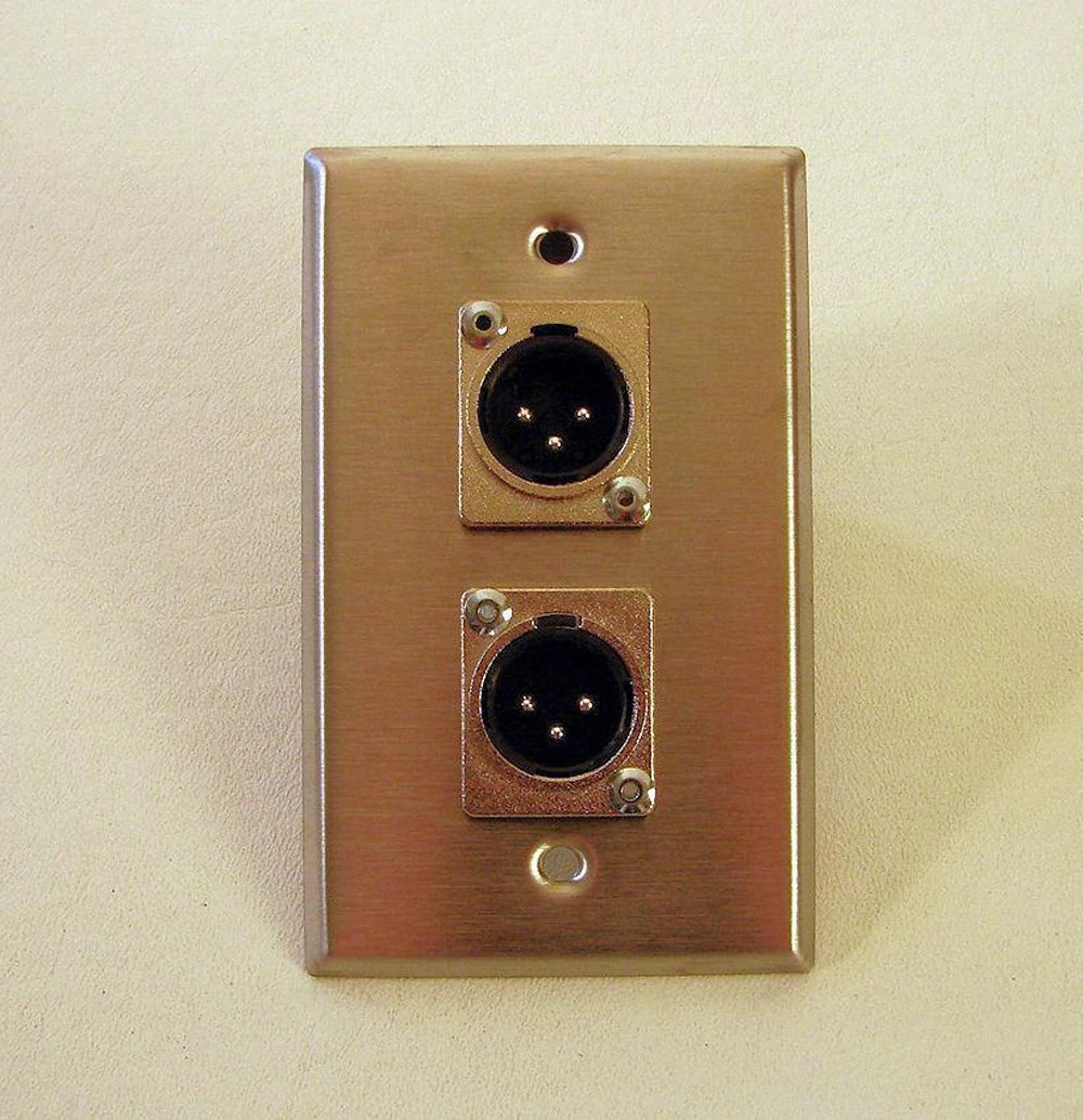 PROCRAFT SPL-2XM-SS 1 Gang Stainless Steel Wall Plate Loaded w/ 2) XLR Male