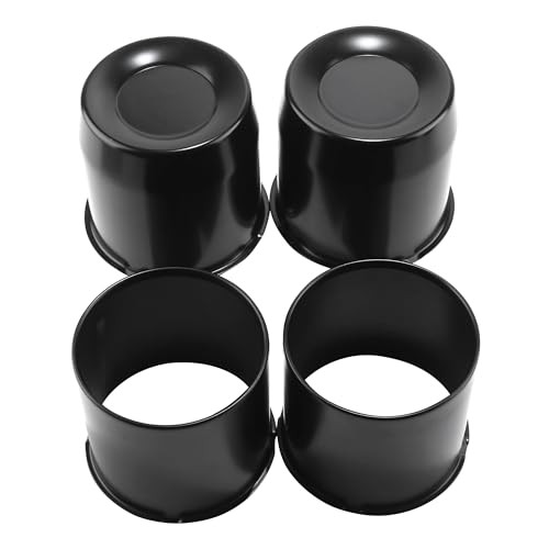 4Pcs 5.15inch Stainless Trailer Wheel Center Caps Push 5.15" OD Matt Black
