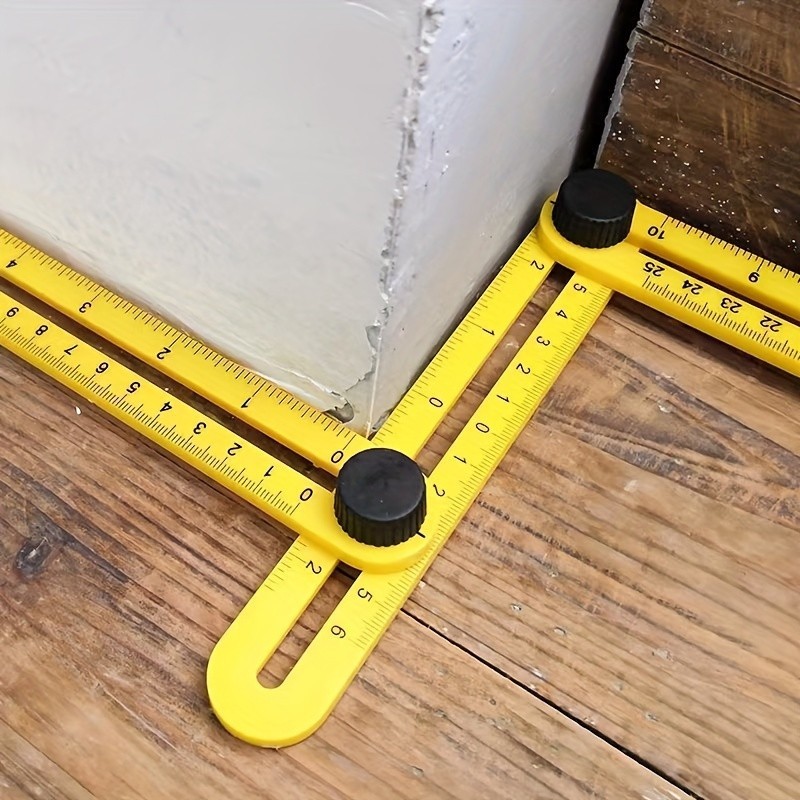 1PC Multi-Functional ABS Plastic 4-Fold Ruler - Foldable Measuring Tool for Wood