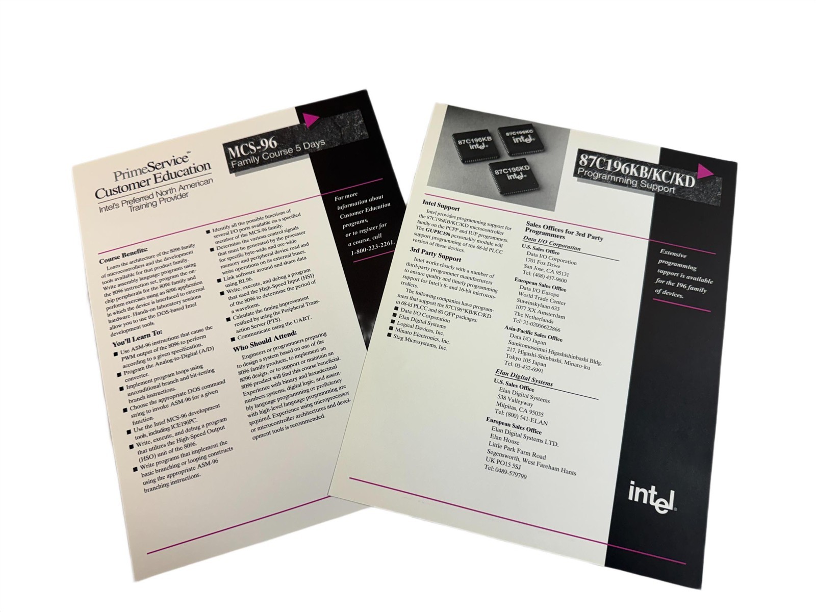 Intel 1994 MCS-96 / 186 / MCS-51 AP Builder Software Literature Borchure