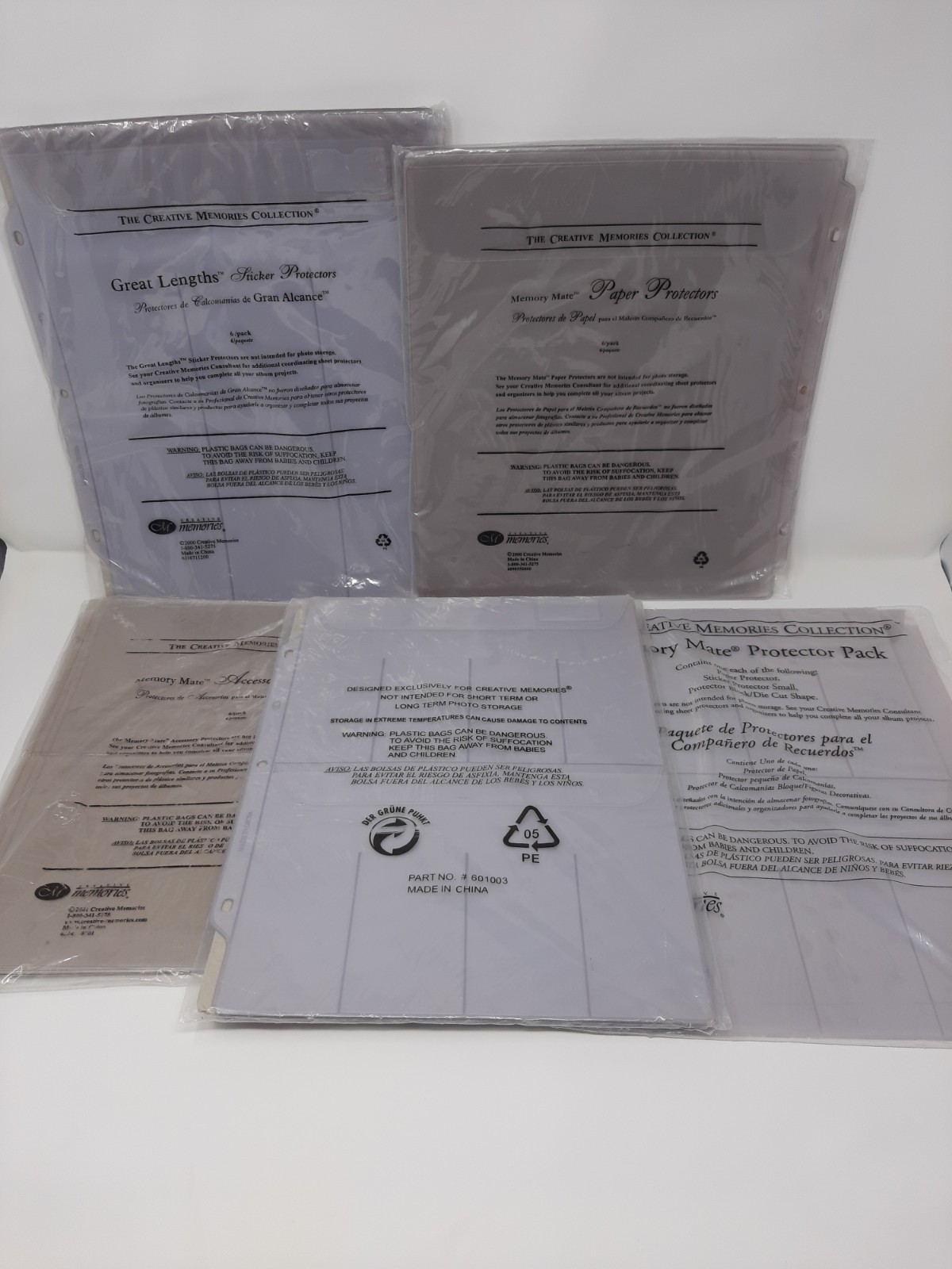 Creative Memories Memory Mate Protector Pack Lot Of 5 Packs = 27 Pages