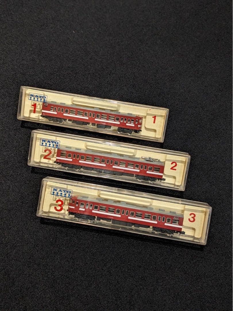 KATO N gauge red train model 3-car set
