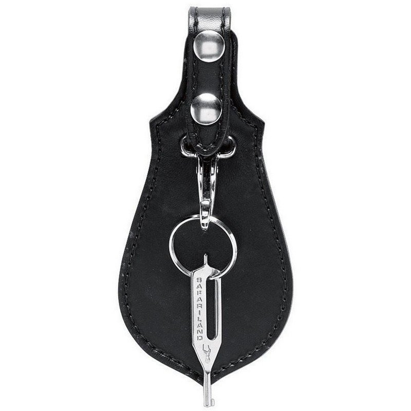 Model 168 Key Ring-2 Snap Holder - Black - Plain - Black