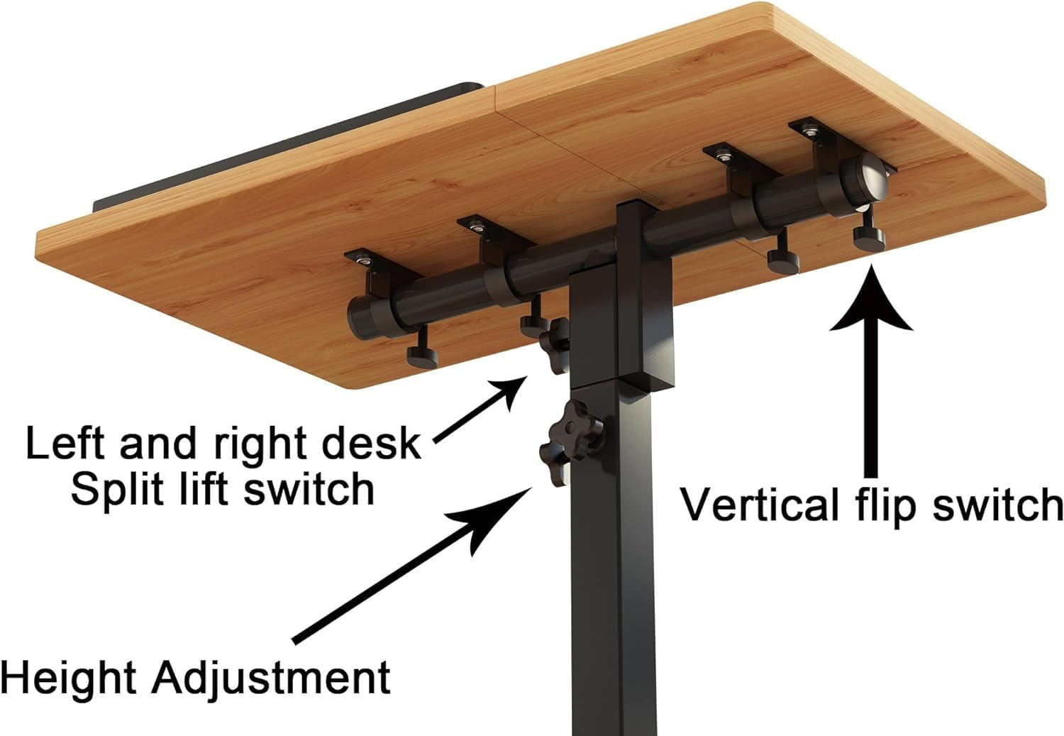 Mobile Height Adjustable Laptop Desk with Mouse Pad, Portable Laptop Desk Rollin