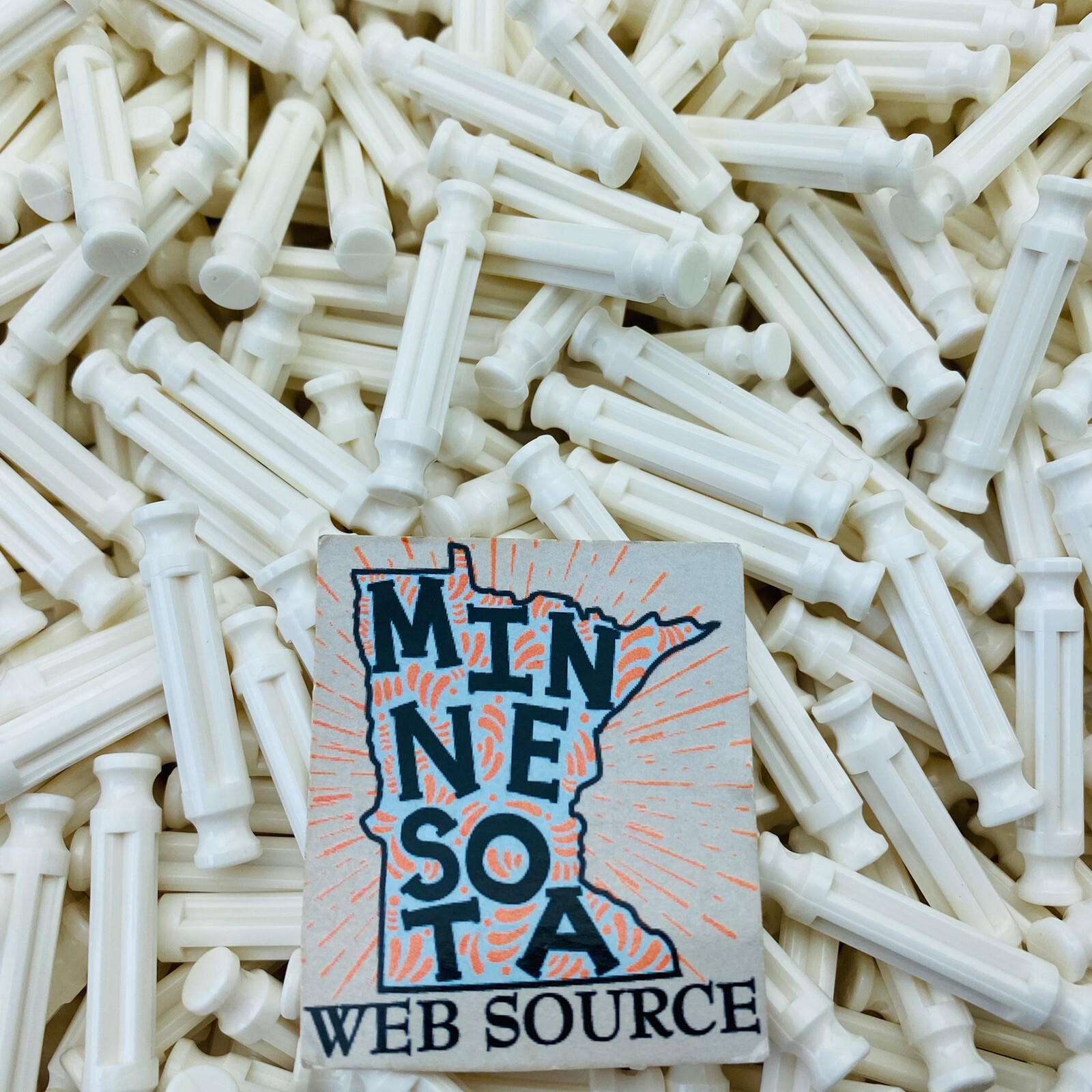 (300) K’NEX 1‑5/16" (1.31") Short White Rods – NEW OEM NOS – Standard