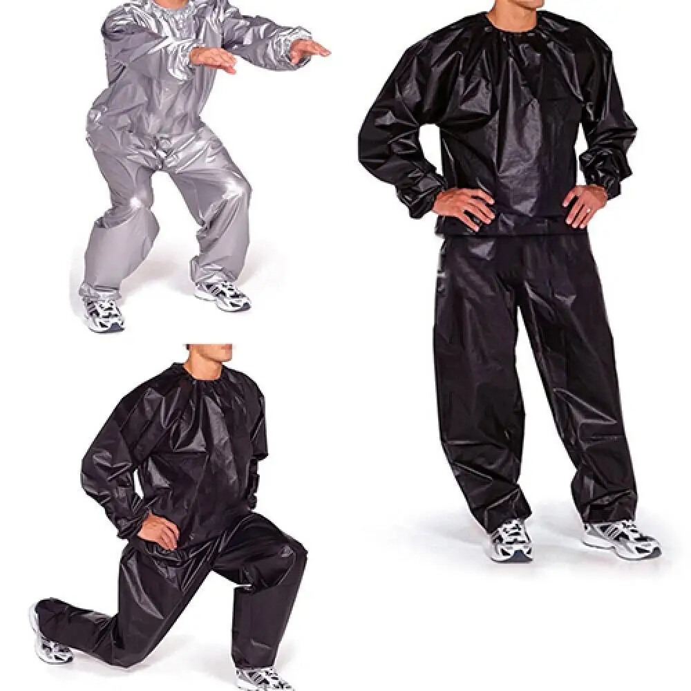 Pantalones de Sauna Trajes de sudor perder peso hombres y mujeres manga larga