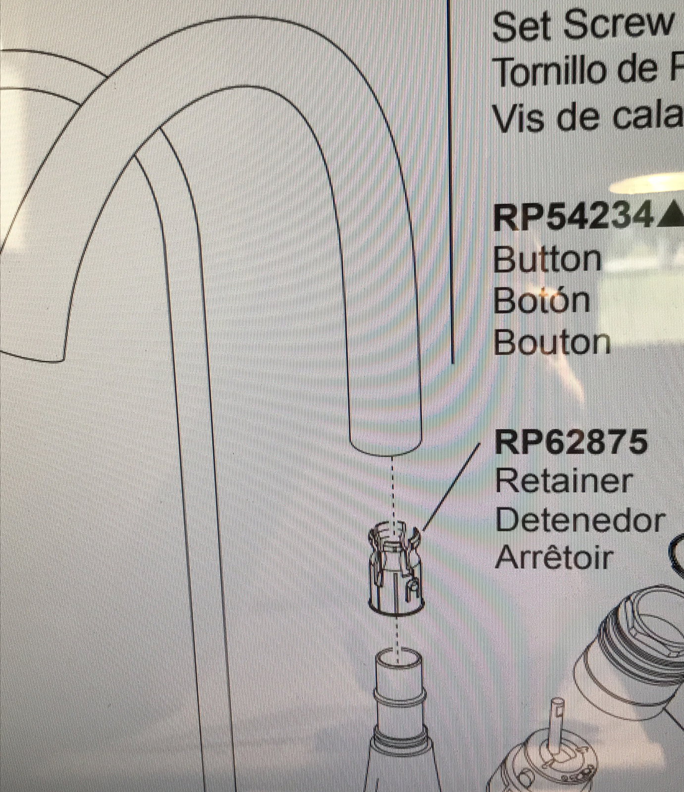 For Delta Kitchen Faucet Pull-down head Style, Spout Retainer RP62875 New