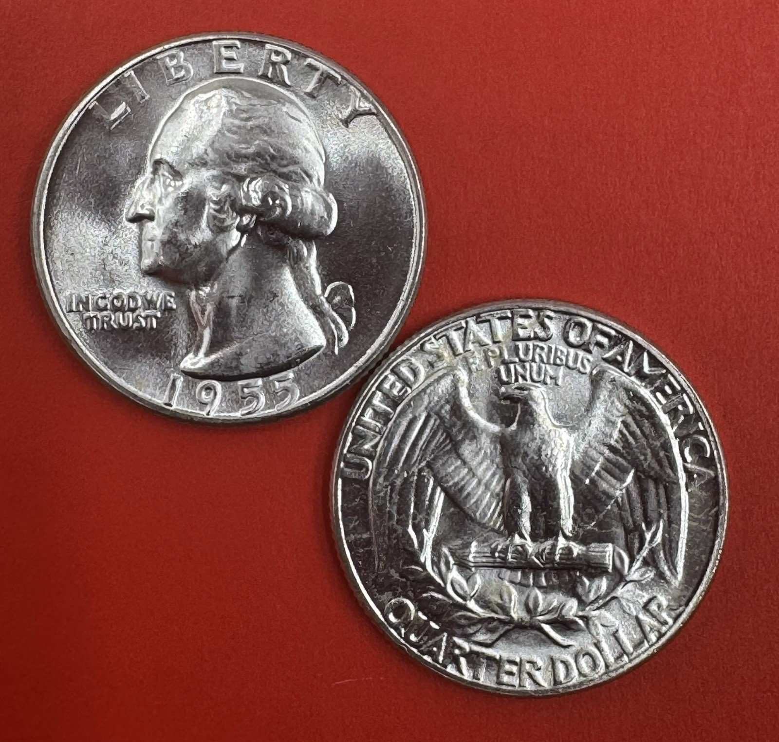 90 % Silver  Washington Quarter BU Uncirculated Mint State-1955
