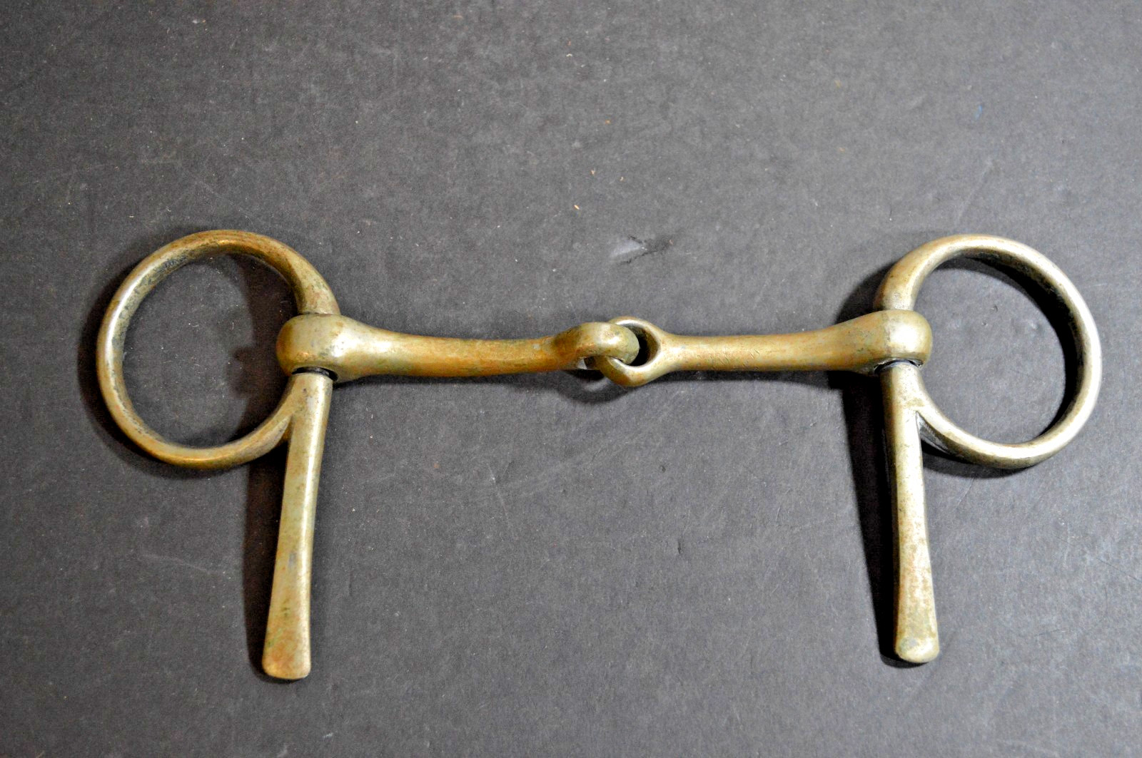 Vintage Horse Unmarked Tack Half Cheek Driving Bit Brass
