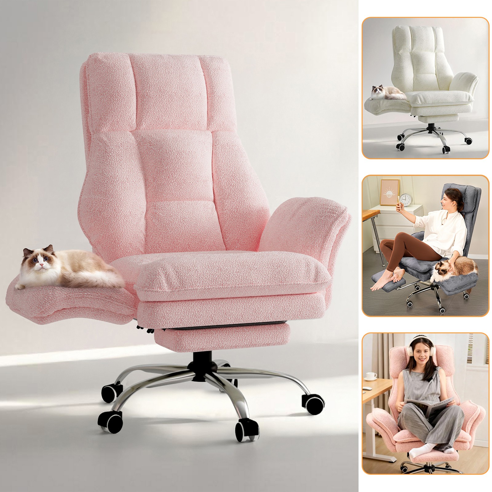 Office Chair Desk Chair Adjustable Ergonomic Computer Gaming Chair w/ Foot Rest