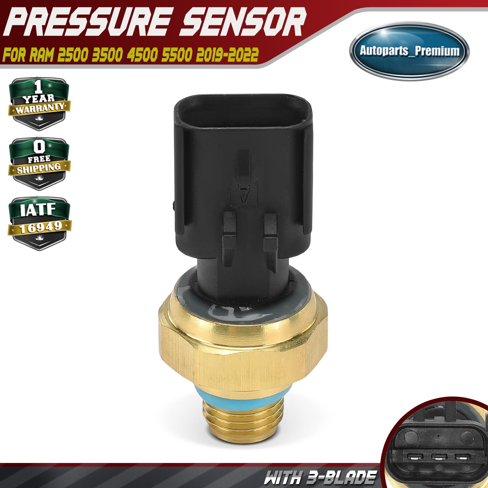New Engine Exhaust Pressure Sensor for Ram 2500 3500 4500 5500 2019-2022 L6 6.7L