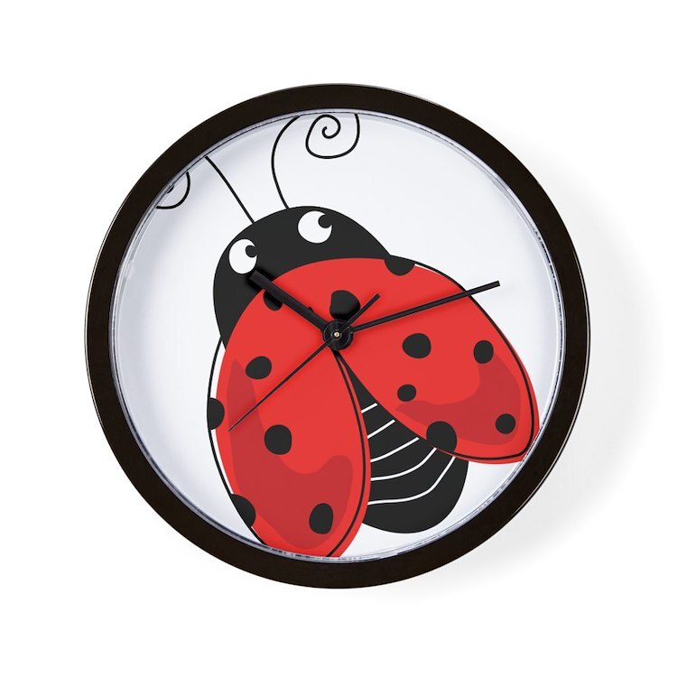 CafePress Red Ladybug 5 10" Wall Clock (1267719807)