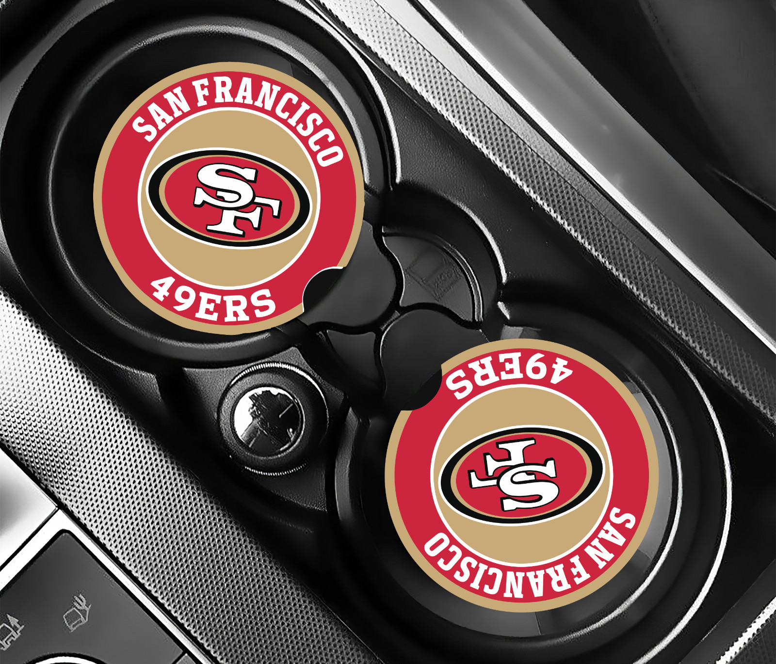 San Fransisco 49ers NFL Car Coasters set of 2