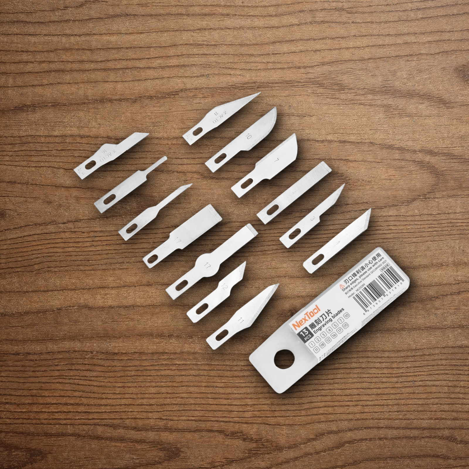 NexTool Carving Replacement Engraving Blades 13 Different Ones Storage Case