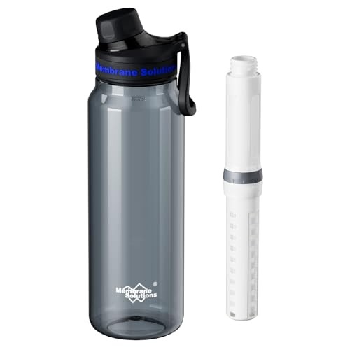 C3 Filtered Water Bottle, 36oz BPA-Free Bottle with Replaceable Grey ACF+UF