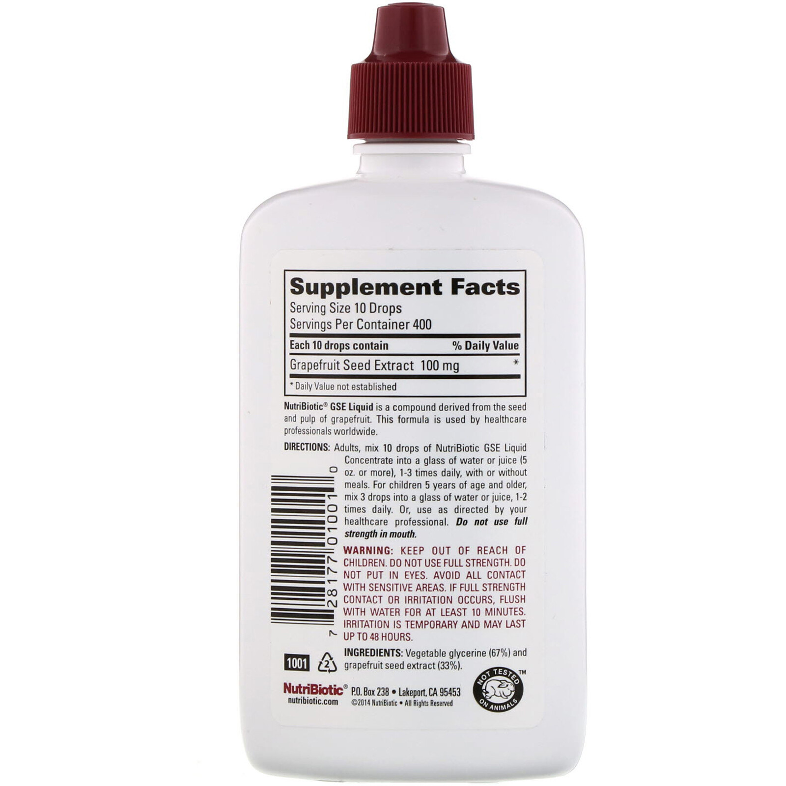 NutriBiotic, GSE, ( 2 Pack) Grapefruit Seed Extract, Liquid Concentrate, 4 fl oz