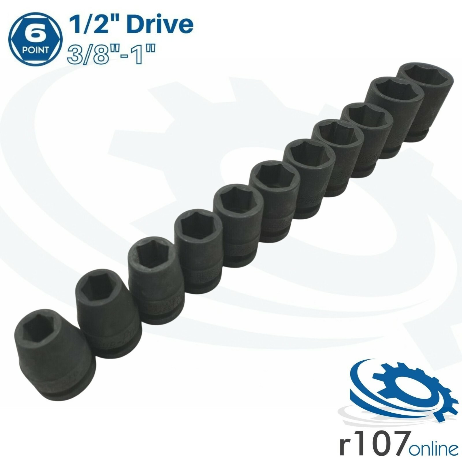 Blue Point 1/2" AF Imperial IMPACT Socket Set 3/8"-1" - As sold by Snap On