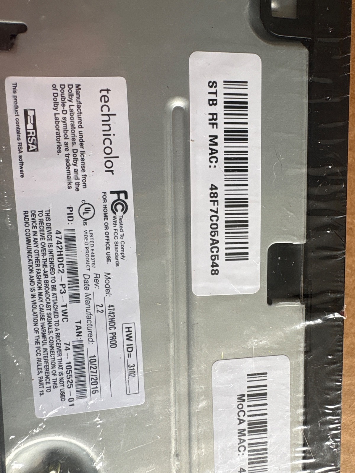 Technicolor 4742 HD C2