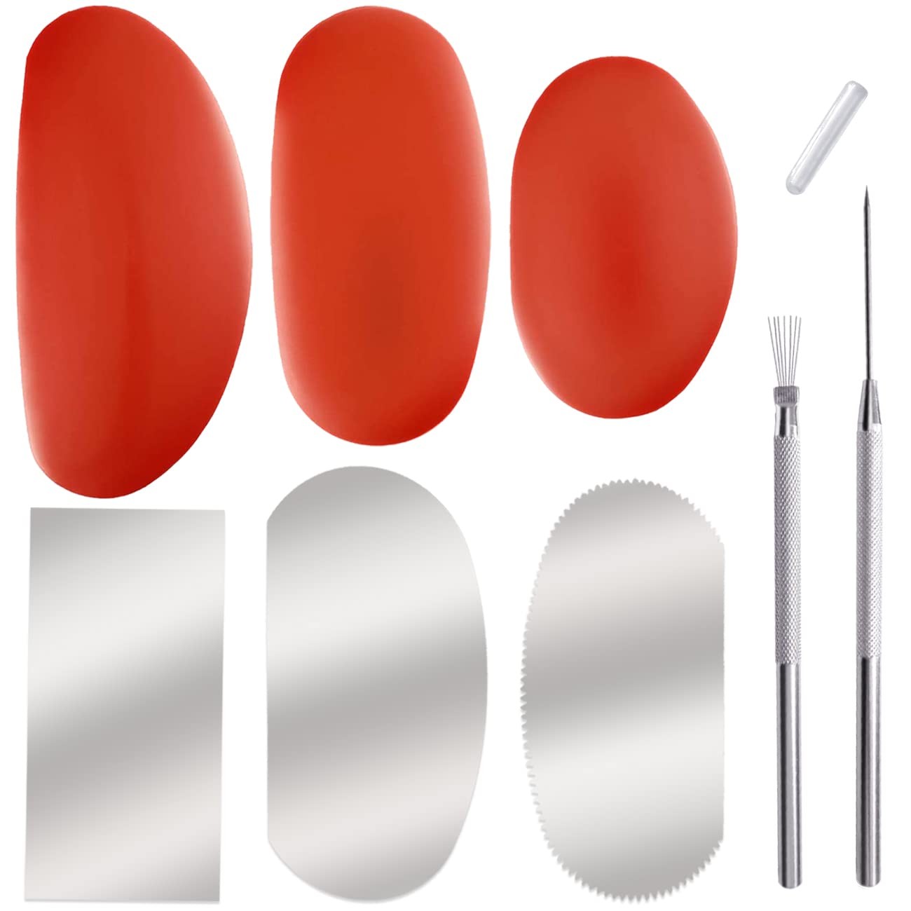 3 Sizes Rubber Pottery Clay Ribs + 3 Pcs Sculpture Molding Scraper...