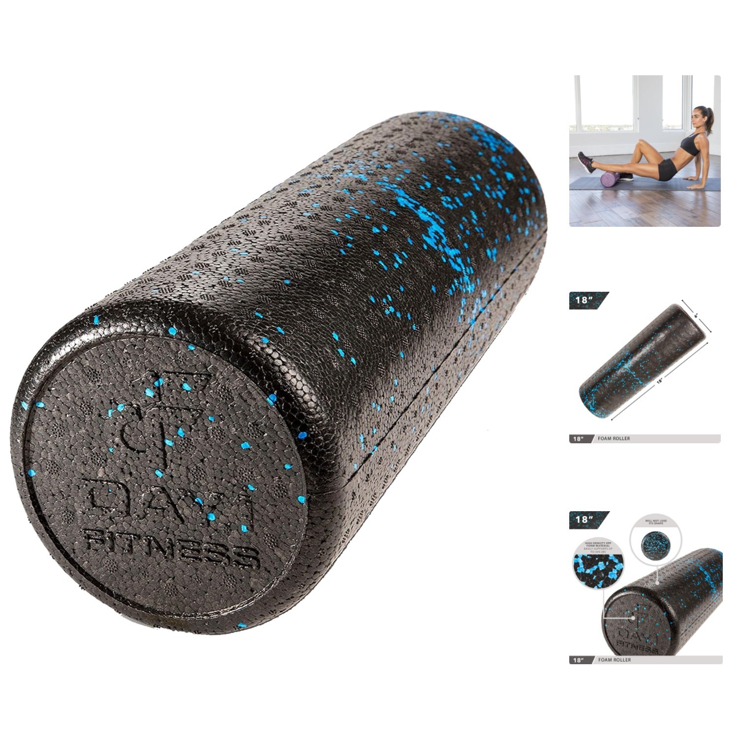 12-Inch High Density Foam Roller - Ideal for Deep Tissue Massage & Recovery