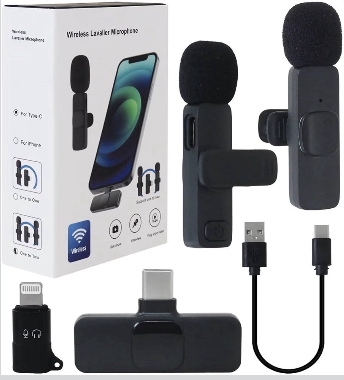 Microfono mini inalambrico de para celular iPhone solapa 2 mic