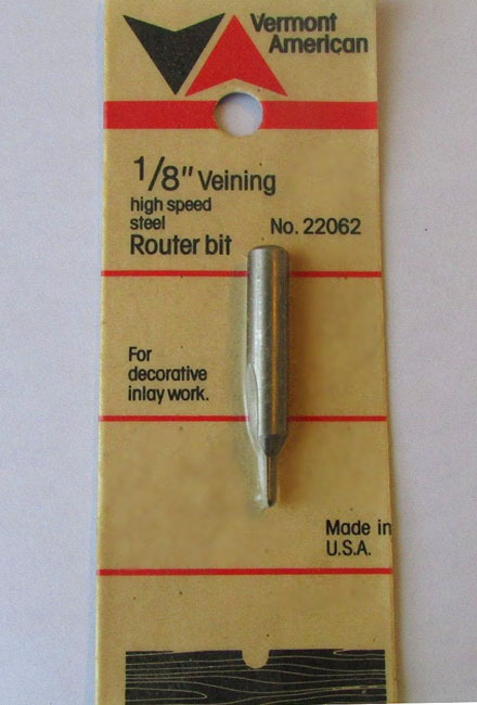 1/8" VEINING HSS ROUTER BIT VERMONT AMERICAN 22062 Factory Sealed