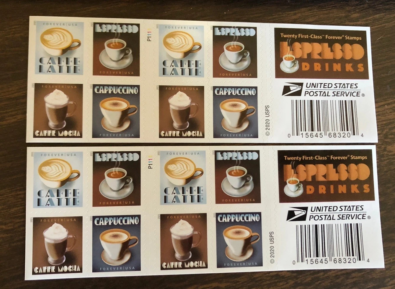 USPS Expresso Drinks Booklet Pane of 20 Stamps Scott # 5569-5572 (MNH)