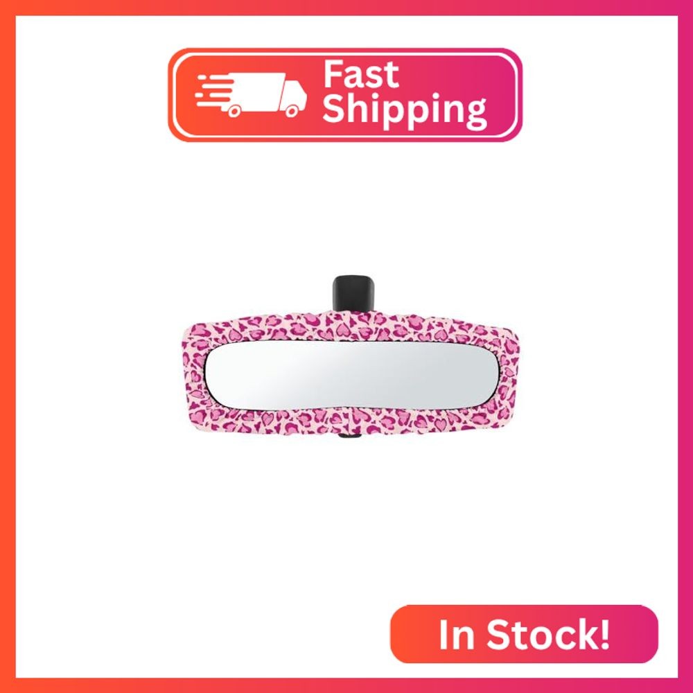 HUISEFOR Leopard Print Car Rearview Mirror Cover Fashion Auto Rear View Mirror P