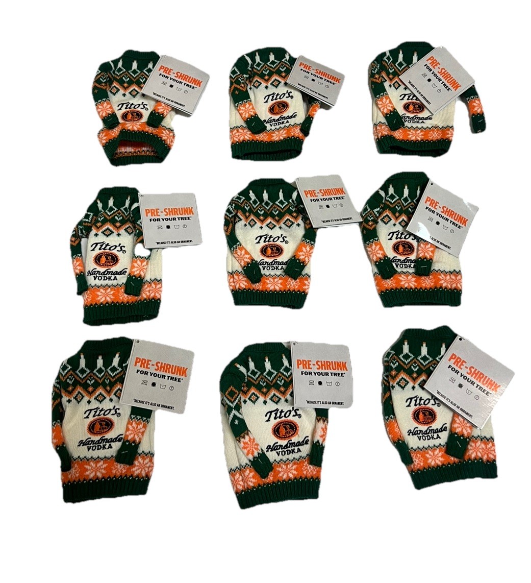 9 Brand New Tito’s Handmade Vodka Bottle Mini Sweater Can Cooler