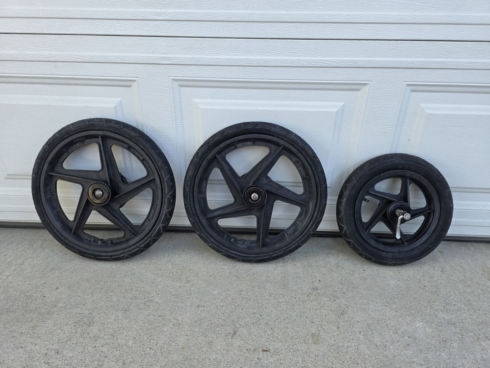 3 complete set Bob Revolution 16" + 12 ½" Stroller Wheel Rims & Tires
