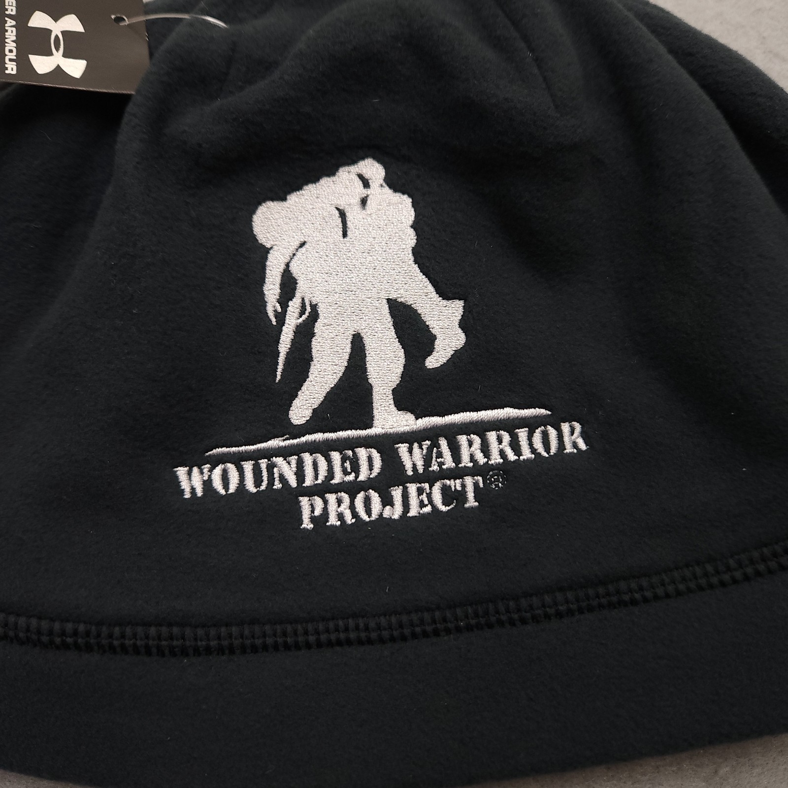 NEW Under Armour Beanie Hat Mens Wounded Warrior Project HeatGear Gray Fleece