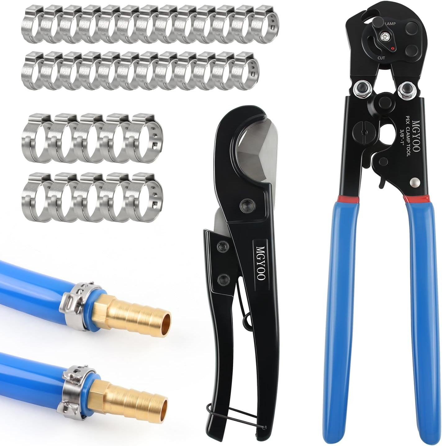 Pex Crimping Tool Kit Cinch and Remove Dual-Function Pex Crimp Tool 3/8" to 1" P