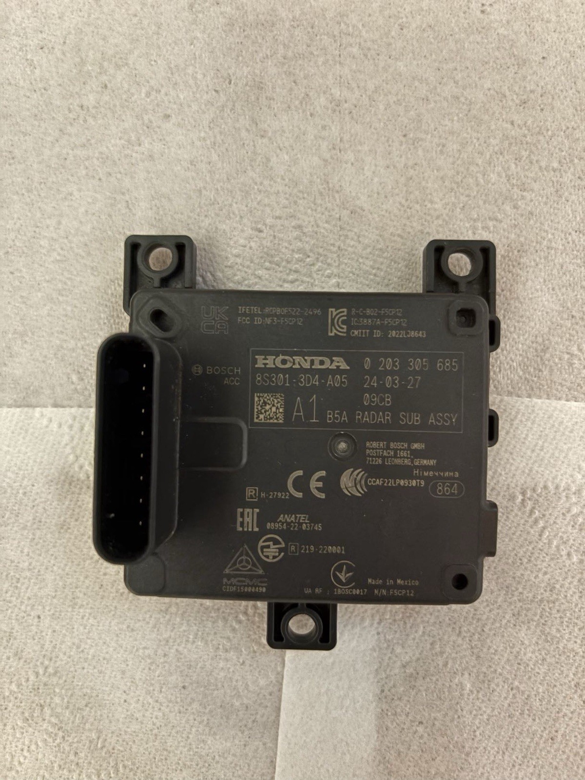 2023-2025 OEM HONDA CR-V CRUISE CONTROL RADAR DISTANCE SENSOR 8S301-3D4-A05