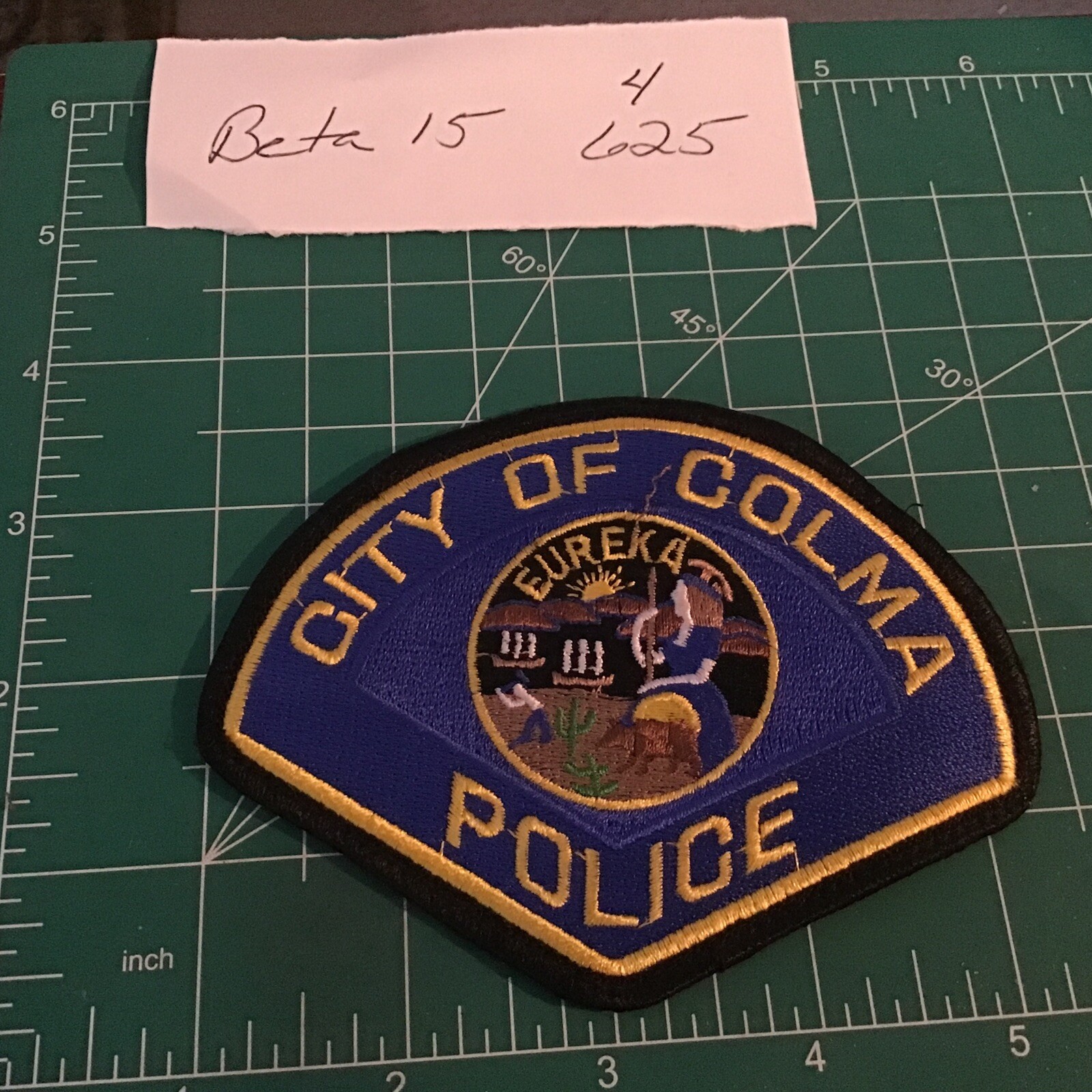 CALIFORNIA CA COLMA POLICE NICE SHOULDER PATCH SHERIFF