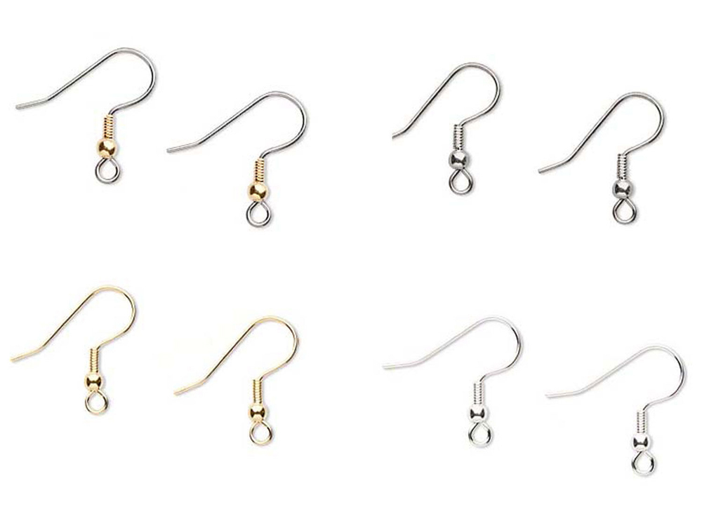 50 Surgical Stainless Steel Ear Wires  Earwires With Coil And Ball Earrings