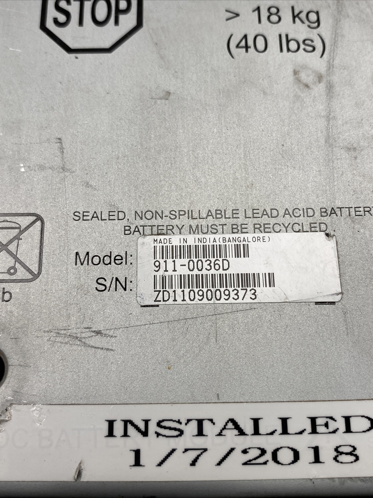 Used APC 911-0036D Replacement Battery Module Cartridge No Battery