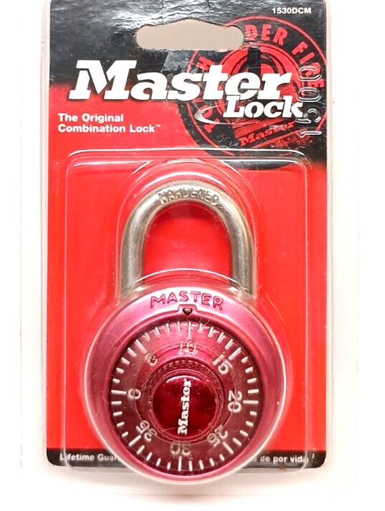 Master Lock Combination Padlock 1530DCM Red New in Package NOS