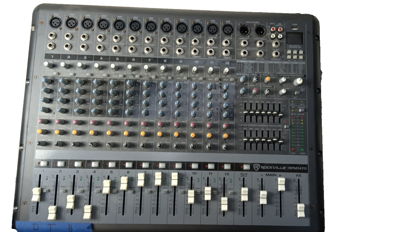 Rockville RPM1470 14 Channel 6000w Powered Mixer w/USB, Effects/14 XDR2 Mic Pres
