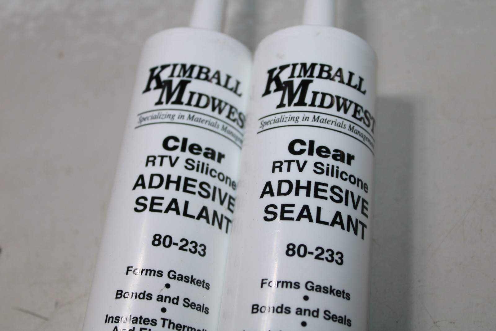 Kimball Midwest Silicone Sealant  10 oz Clear Adhesive 80-233 x2 tubes