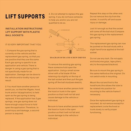 2pcs 19.41 in Rear Back LIFTGATE Lift Support Hatchback Replacement for Mini