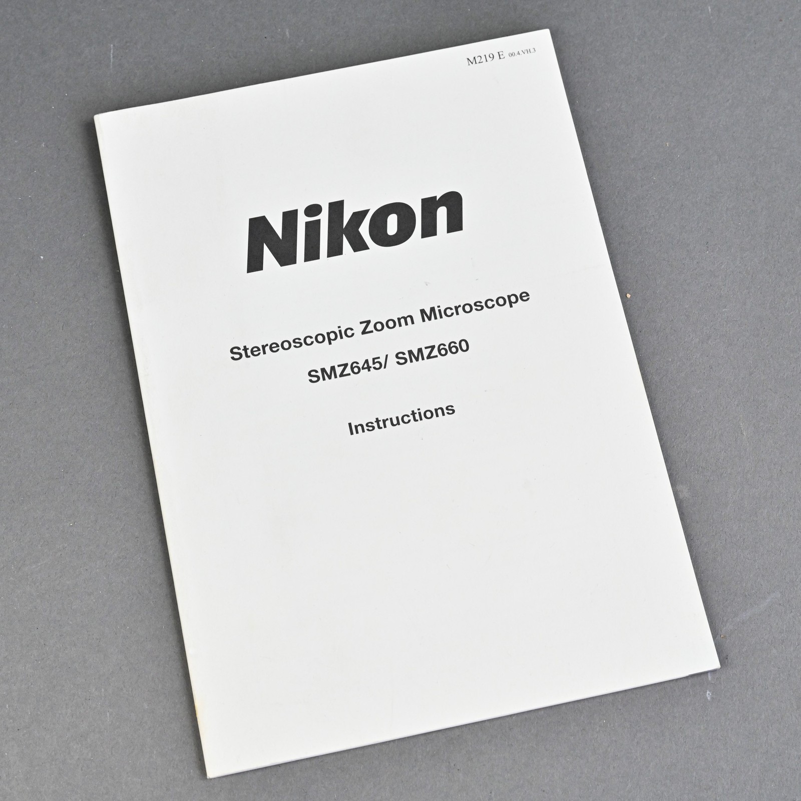 Nikon Stereo Zoom Microscope SMZ645 / SMZ660 Instruction Manual