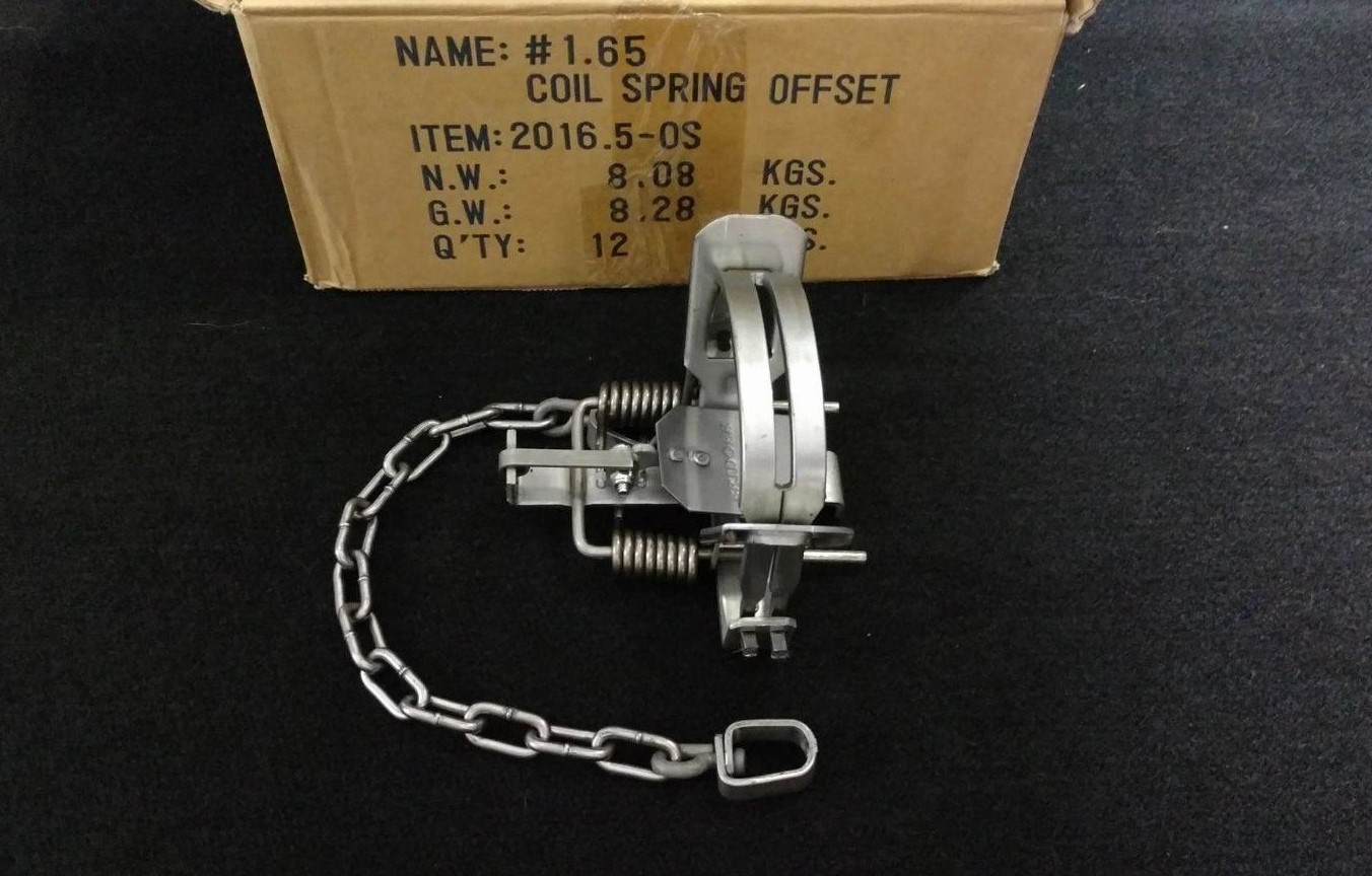 1 Bridger 1.65 off set coil spring trap trapping fox coyote raccoon survival