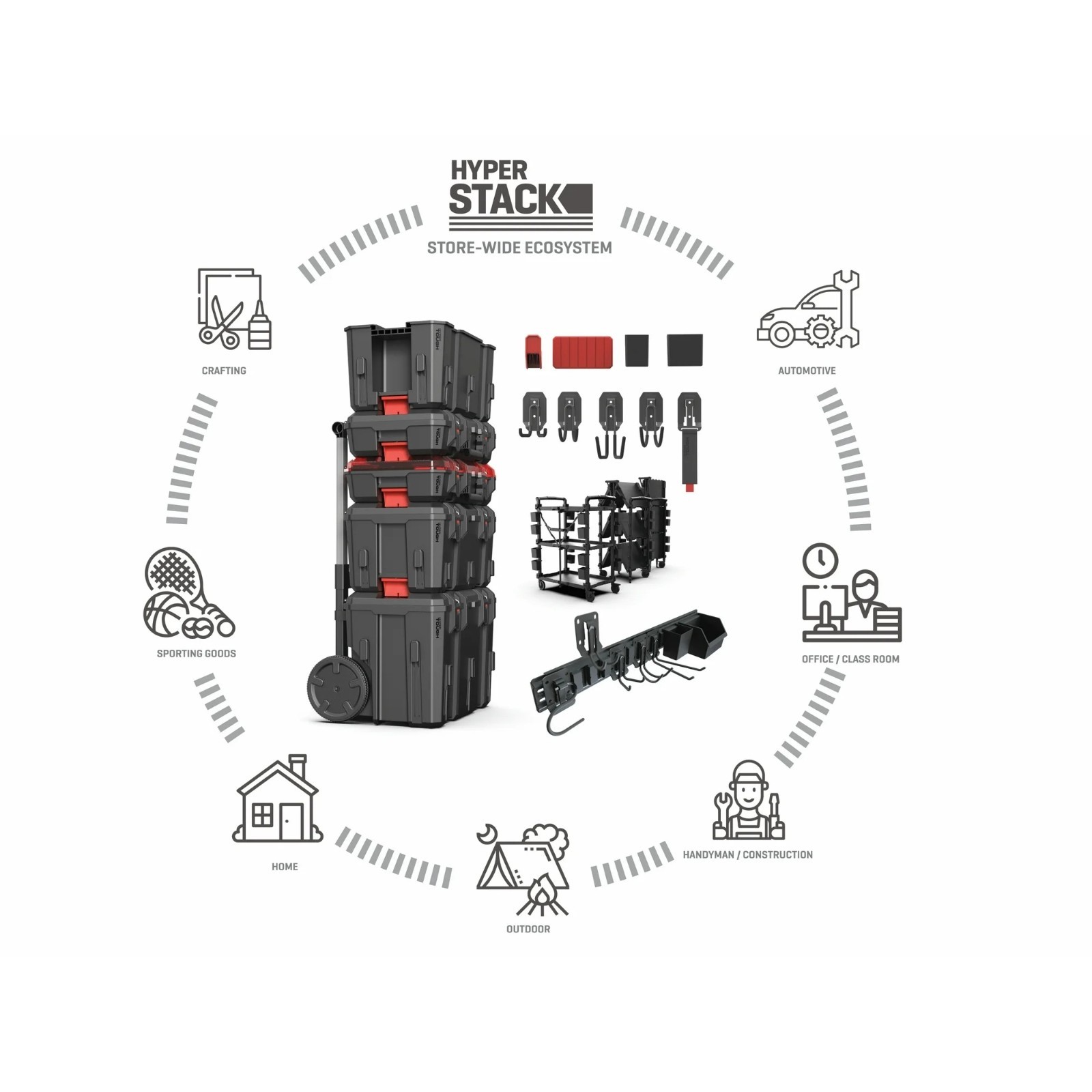 HOT 2026 Hyper Tough Hyper Stack 3 Drawer Tool Storage Box
