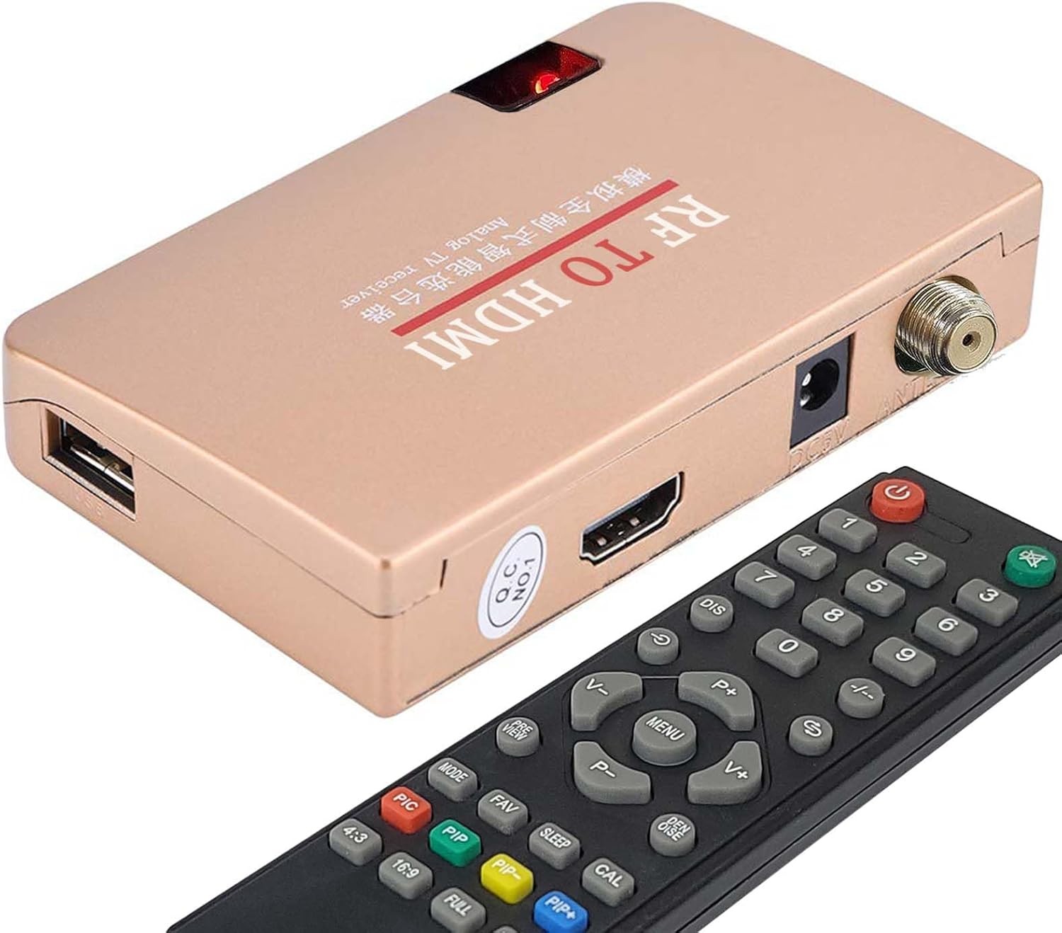 RF Demodulator Coax to HDMI UHF Modulator VHF Adapter Coaxial Converter Beige
