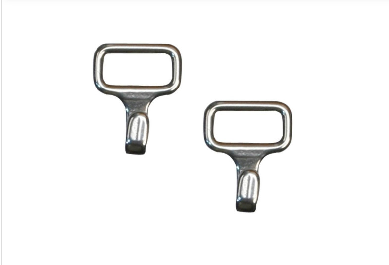 Myler Curb strap Hook for Bits with Cheek Hooks - Pair- Stainless Steel NEW