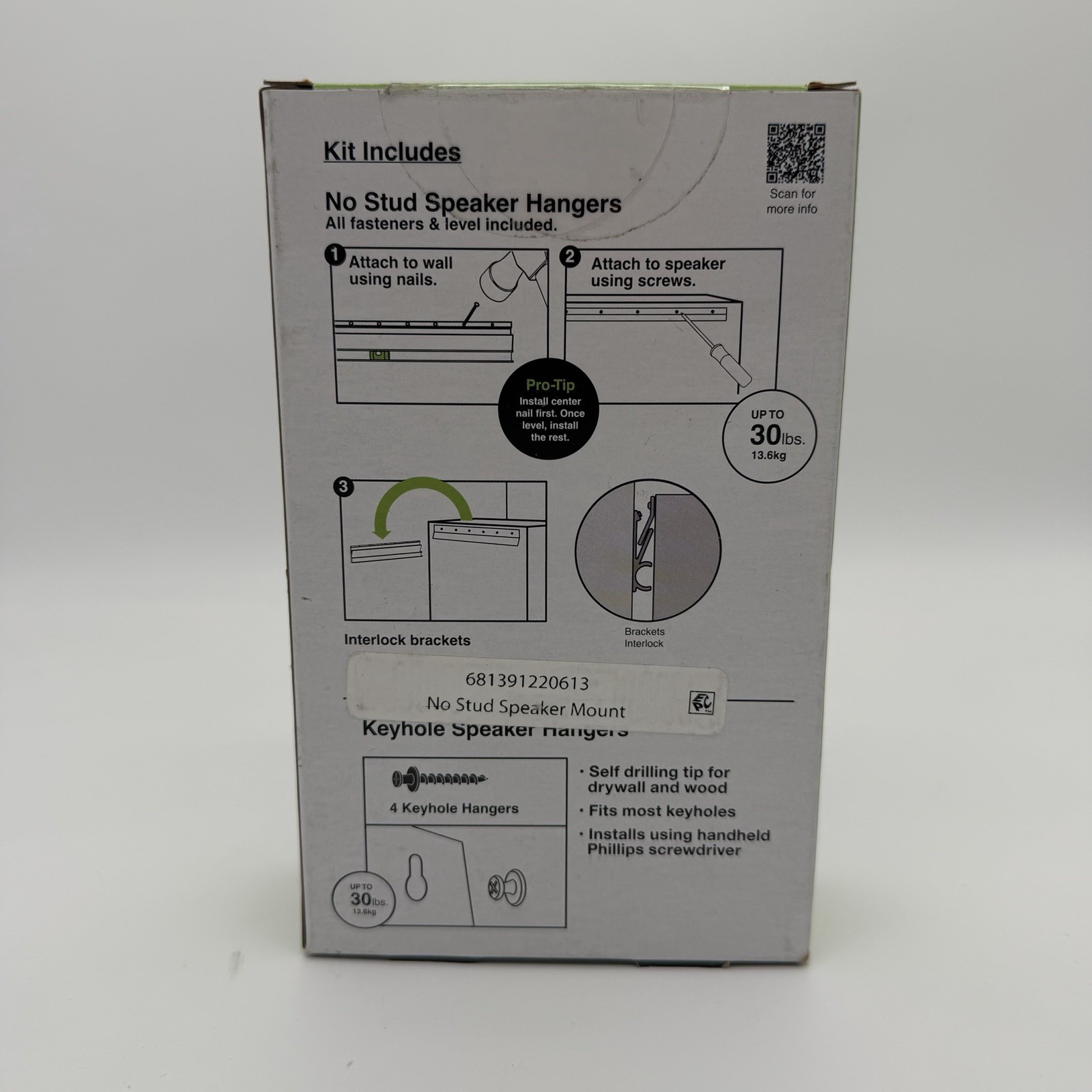 Hangman CSK-NS No Stud Speaker Hanging Kit Wall Mount Sealed Hardware Kit